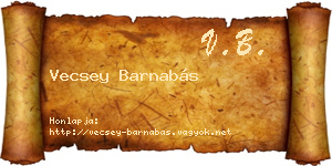 Vecsey Barnabás névjegykártya
